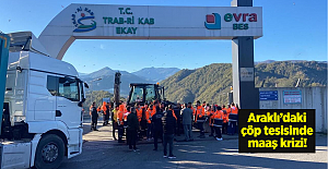 Araklı’daki çöp tesisinde maaş krizi! İşçiler eyleme başladı...