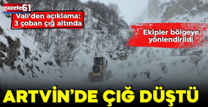 Artvin'de çığ meydana geldi! 3 çoban çığ altında kaldı!