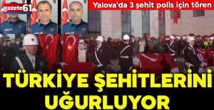 Türkiye şehitlerini uğurluyor: Yalova'da 3 şehit polis için tören