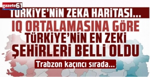 Türkiye’nin en zeki 21 şehri açıklandı!Trabzon kaçıncı sırada…