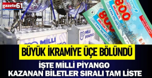 İşte Milli Piyango Yılbaşı Çekilişi sıralı tam liste