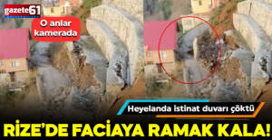 Rize’de faciaya ramak kala! Heyelanda istinat duvarı çöktü...