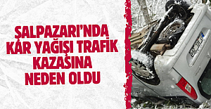 Şalpazarı’nda Kar Yağışı Trafik Kazasına Neden Oldu