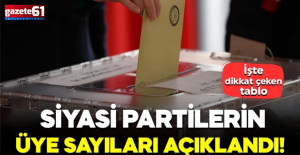 Siyasi partilerin 2026 üye sayısı belli oldu!