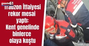Trabzon İtfaiyesi rekor mesai yaptı :Kent genelinde binlerce olaya koştu