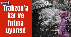 Trabzon’a kar ve fırtına uyarısı!