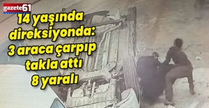 Çocuk sürücünün kullandığı otomobil, 3 araca çarpıp takla attı: 8 yaralı...