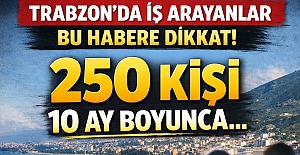Trabzon'da iş arayanlar bu habere dikkat! 250 kişi 10 ay boyunca...