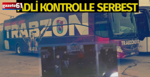 Trabzonspor otobüsüne taş atanlar adki kontrolle serbest