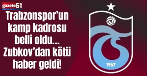 Trabzonspor’un kamp kadrosu belli oldu…Zubkov’dan kötü haber geldi!