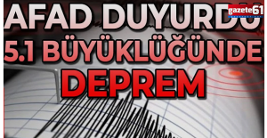 AFAD duyurdu 5.1 büyüklüğünde deprem