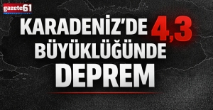 Karadeniz'de 4,3 büyüklüğünde deprem